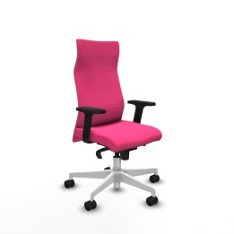 Piqueras y Crespo Albacete dirección sincro similpiel rosa brazos 2D base blanca ruedas 65 nailon