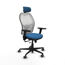 Piqueras y Crespo Jorquera traslack malla blanca similpiel azul claro brazos 3D base nailon cabecero 2D ruedas 65mm engomada