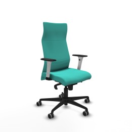 Piqueras y Crespo Albacete dirección sincro similpiel turquesa brazos 1D blancos base nailon ruedas 65 engomadas