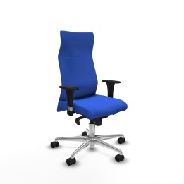 Piqueras y Crespo Albacete dirección sincro bali azul brazos 1D cromados base aluminio ruedas 65 nailon