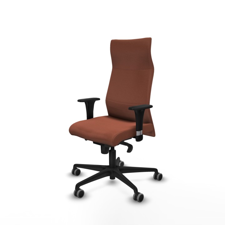 Piqueras y Crespo Albacete dirección sincro bali marrón brazos 1D cromados base nailon ruedas 65 engomadas