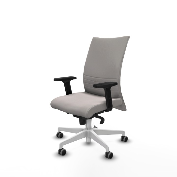 Piqueras y Crespo Albacete confidente sincro similpiel blanco brazos 2D base blanca ruedas 65mm engomadas