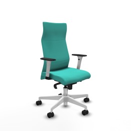 Piqueras y Crespo Albacete dirección sincro similpiel turquesa brazos 1D blancos base blanca ruedas 65 nailon