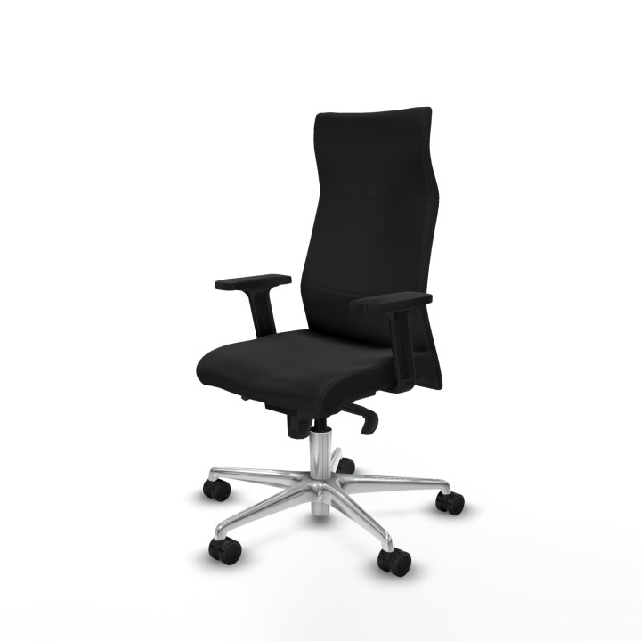 Piqueras y Crespo Albacete dirección sincro similpiel negro brazos 2D base aluminio ruedas 65 nailon