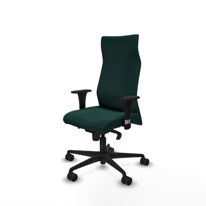 Piqueras y Crespo Albacete dirección sincro similpiel verde botella brazos 1D cromados base nailon ruedas 65 nailon