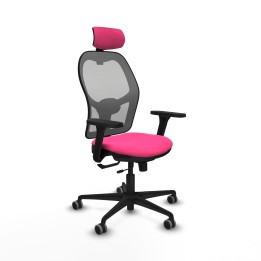 Piqueras y Crespo Jorquera traslack malla gris similpiel rosa brazos 3D base nailon cabecero 2D ruedas 65mm engomada