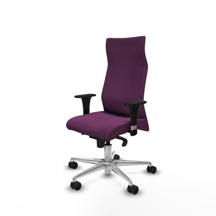 Piqueras y Crespo Albacete XL sincro similpiel morado brazos 1D base aluminio ruedas 65 mm nailon