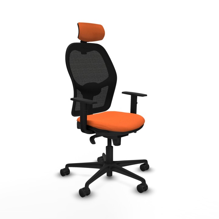 Piqueras y Crespo Jorquera sincro malla negra bali naranja brazos 1D base nailon cabecero 2D ruedas 65mm nailon