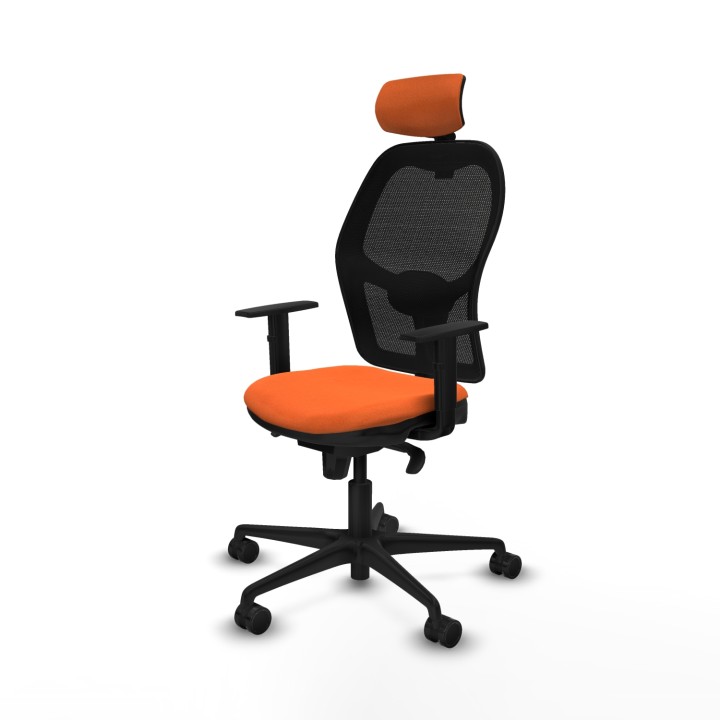 Piqueras y Crespo Jorquera sincro malla negra bali naranja brazos 1D base nailon cabecero 2D ruedas 65mm nailon