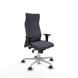 Piqueras y Crespo Albacete dirección sincro bali gris oscuro brazos 1D cromados base aluminio ruedas 65 engomadas