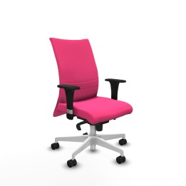 Piqueras y Crespo Albacete confidente sincro similpiel rosa brazos 1D base blanca ruedas 65 mm nailon