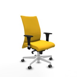 Piqueras y Crespo Albacete confidente sincro similpiel amarillo brazos 1D base blanca ruedas 65mm engomadas