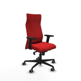 Piqueras y Crespo Albacete dirección sincro similpiel rojo brazos 2D base nailon ruedas 65 engomadas