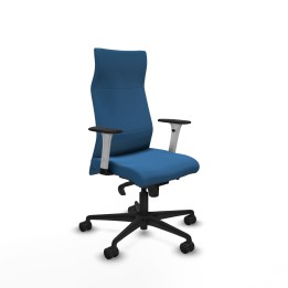 Piqueras y Crespo Albacete dirección sincro similpiel azul claro brazos 1D blancos base nailon ruedas 65 nailon