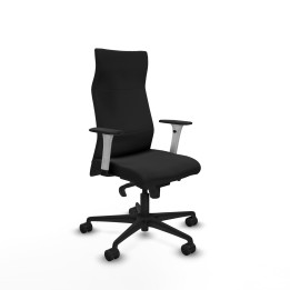 Piqueras y Crespo Albacete dirección sincro similpiel negro brazos 1D blancos base nailon ruedas 65 nailon