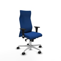 Piqueras y Crespo Albacete XL sincro similpiel azul brazos 1D base aluminio ruedas 65 mm nailon