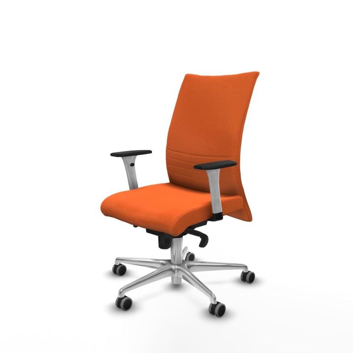 Piqueras y Crespo Albacete confidente sincro bali naranja brazos 1D blancos base aluminio ruedas 65mm engomadas