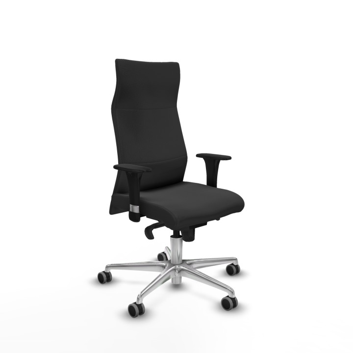 Piqueras y Crespo Albacete dirección sincro similpiel gris oscuro brazos 1D cromados base aluminio ruedas 65 engomadas