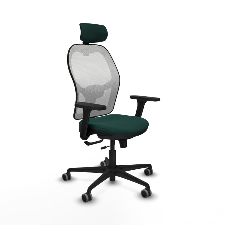 Piqueras y Crespo Jorquera traslack malla blanca similpiel verde botella brazos 3D base nailon cabecero 2D ruedas 65mm engomada