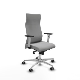 Piqueras y Crespo Albacete dirección sincro bali gris claro brazos 1D blancos base aluminio ruedas 65 engomadas