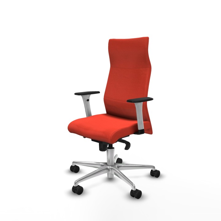 Piqueras y Crespo Albacete dirección sincro bali naranja oscuro brazos 1D blancos base aluminio ruedas 65 nailon