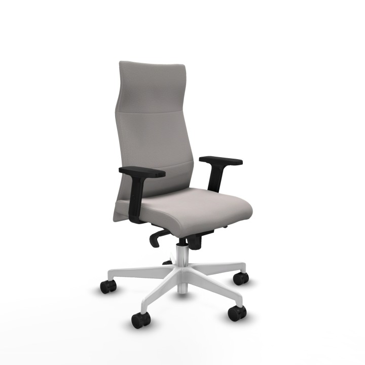 Piqueras y Crespo Albacete dirección sincro similpiel blanco brazos 2D base blanca ruedas 65 nailon