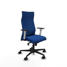 Piqueras y Crespo Albacete dirección sincro similpiel azul brazos 1D blancos base nailon ruedas 65 nailon