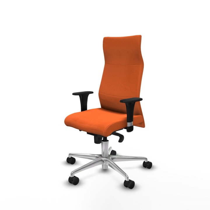 Piqueras y Crespo Albacete dirección sincro bali naranja brazos 1D cromados base aluminio ruedas 65 nailon