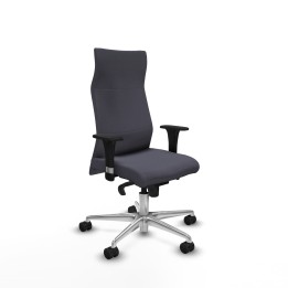 Piqueras y Crespo Albacete dirección sincro bali gris oscuro brazos 1D cromados base aluminio ruedas 65 nailon