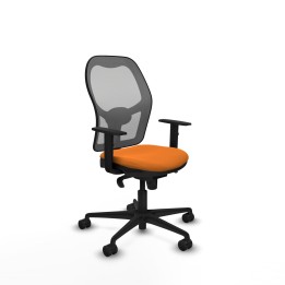 Piqueras y Crespo Jorquera sincro malla gris similpiel naranja brazos 1D base nailon ruedas 65mm nailon