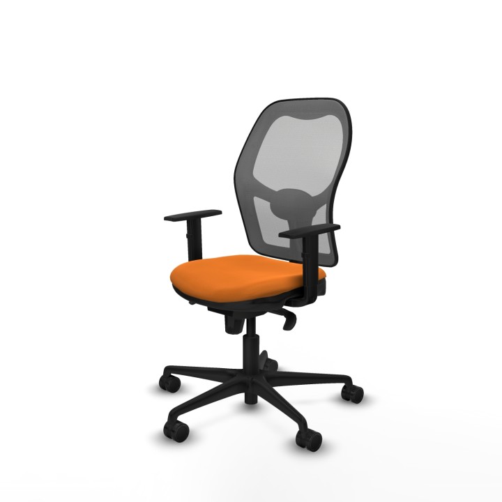Piqueras y Crespo Jorquera sincro malla gris similpiel naranja brazos 1D base nailon ruedas 65mm nailon