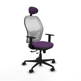 Piqueras y Crespo Jorquera traslack malla blanca bali morado brazos 1D base nailon cabecero fijo ruedas 65mm nailon