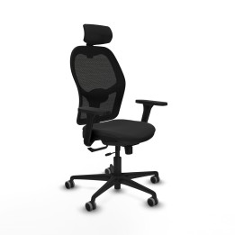 Piqueras y Crespo Jorquera traslack malla negra similpiel negro brazos 3D base nailon cabecero 2D ruedas 65mm engomada