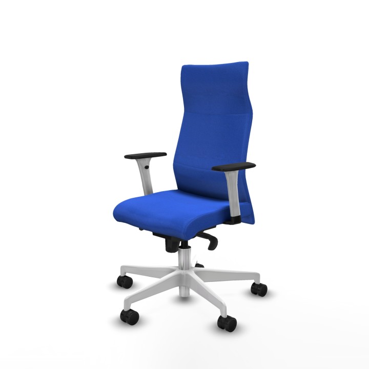 Piqueras y Crespo Albacete dirección sincro bali azul brazos 1D blancos base blanca ruedas 65 nailon