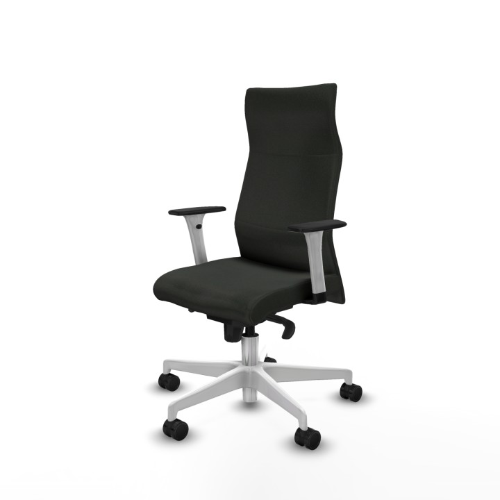 Piqueras y Crespo Albacete dirección sincro bali negro brazos 1D blancos base blanca ruedas 65 nailon
