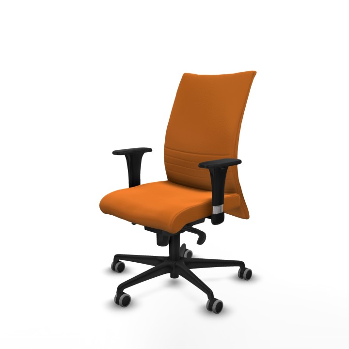 Piqueras y Crespo Albacete confidente sincro similpiel naranja brazos 1D base nailon ruedas 65mm engomadas