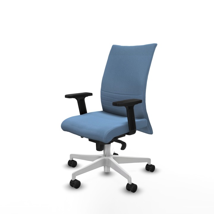 Piqueras y Crespo Albacete confidente sincro bali azul cielo brazos 2D base blanca ruedas 65 mm nailon