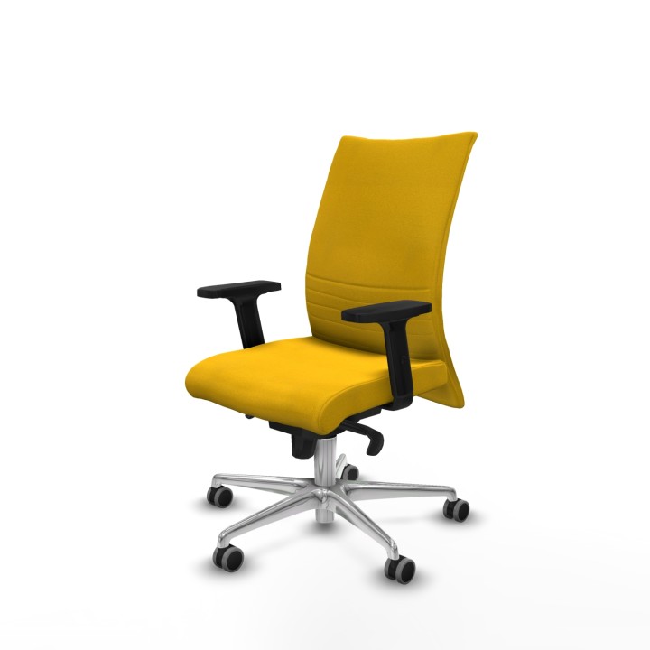 Piqueras y Crespo Albacete confidente sincro bali amarillo brazos 2D base aluminio ruedas 65mm engomadas