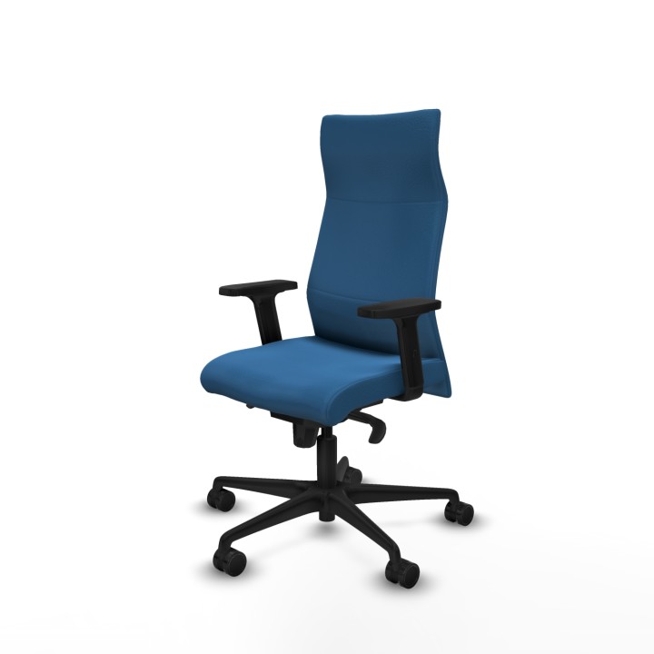 Piqueras y Crespo Albacete dirección sincro similpiel azul claro brazos 2D base nailon ruedas 65 nailon