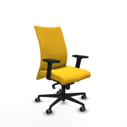 Piqueras y Crespo Albacete confidente sincro similpiel amarillo brazos 2D base nailon ruedas 65mm engomadas