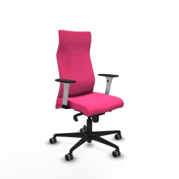 Piqueras y Crespo Albacete dirección sincro similpiel rosa brazos 1D blancos base nailon ruedas 65 engomadas