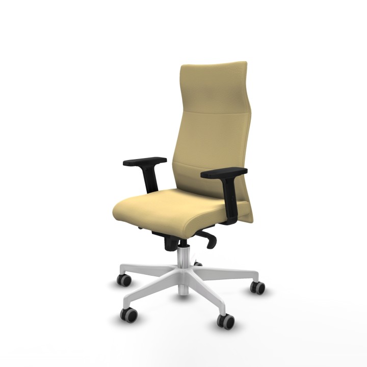 Piqueras y Crespo Albacete dirección sincro similpiel crema brazos 2D base blanca ruedas 65 engomadas