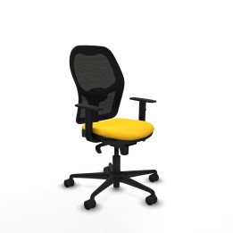 Piqueras y Crespo Jorquera sincro malla negra similpiel amarillo brazos 1D base nailon ruedas 65mm nailon