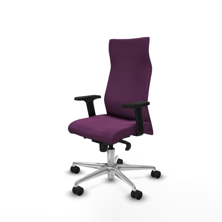 Piqueras y Crespo Albacete dirección sincro similpiel morado brazos 2D base aluminio ruedas 65 nailon