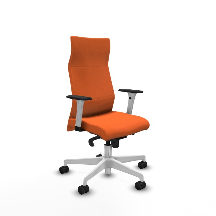 Piqueras y Crespo Albacete dirección sincro bali naranja brazos 1D blancos base blanca ruedas 65 nailon