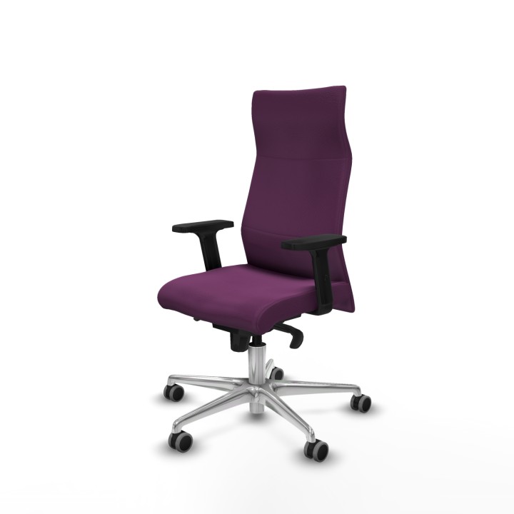 Piqueras y Crespo Albacete dirección sincro similpiel morado brazos 2D base aluminio ruedas 65 engomadas