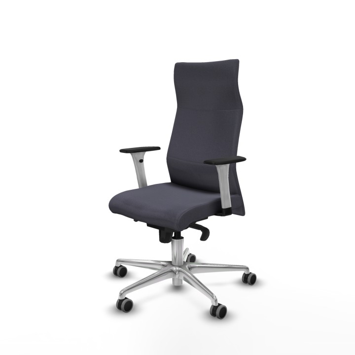 Piqueras y Crespo Albacete dirección sincro bali gris oscuro brazos 1D blancos base aluminio ruedas 65 engomadas