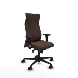 Piqueras y Crespo Albacete dirección sincro similpiel marrón oscuro brazos 1D cromados base nailon ruedas 65 nailon