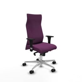 Piqueras y Crespo Albacete dirección sincro similpiel morado brazos 1D cromados base aluminio ruedas 65 nailon