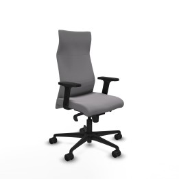 Piqueras y Crespo Albacete dirección sincro similpiel gris brazos 2D base nailon ruedas 65 nailon